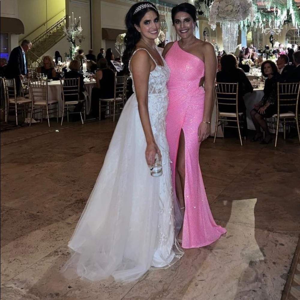 Custom made hand sewn sequins wedding gown
